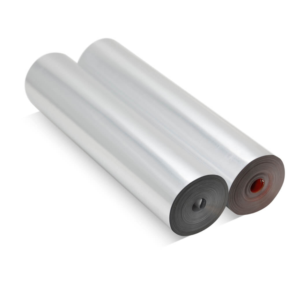 Aluminijumska folija za izolaciju, dve rolne položene jedna pored druge.