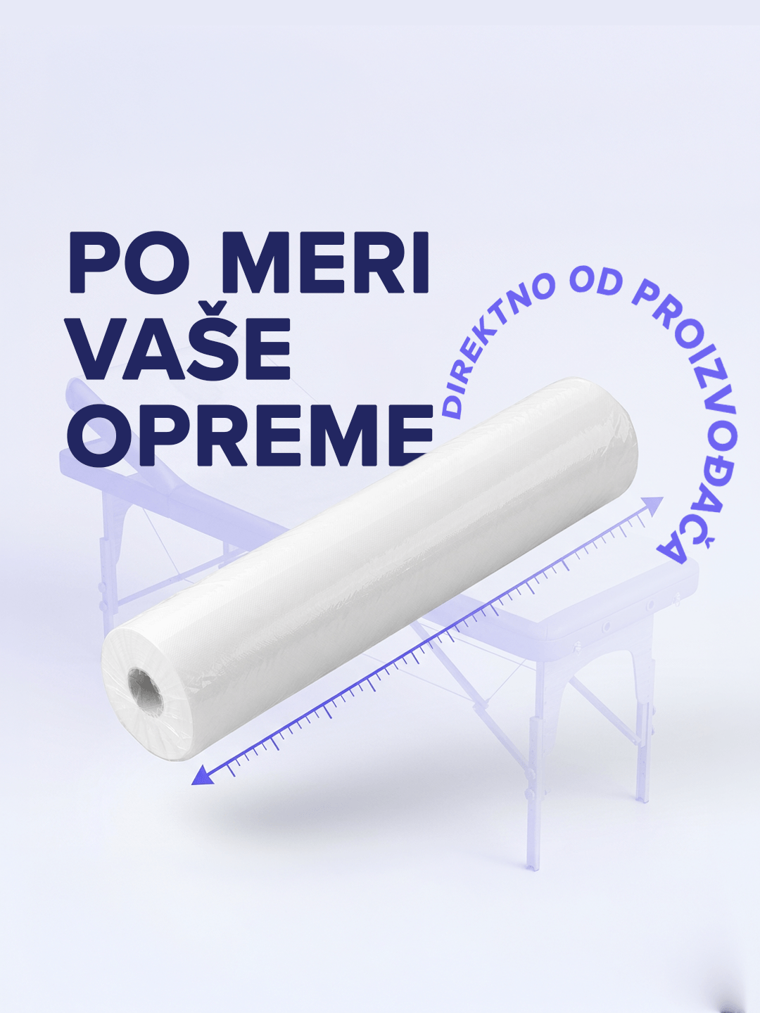 Po meri vaše opreme: rolna papirnog prekrivača preko masažnog stola, direktno od proizvođača